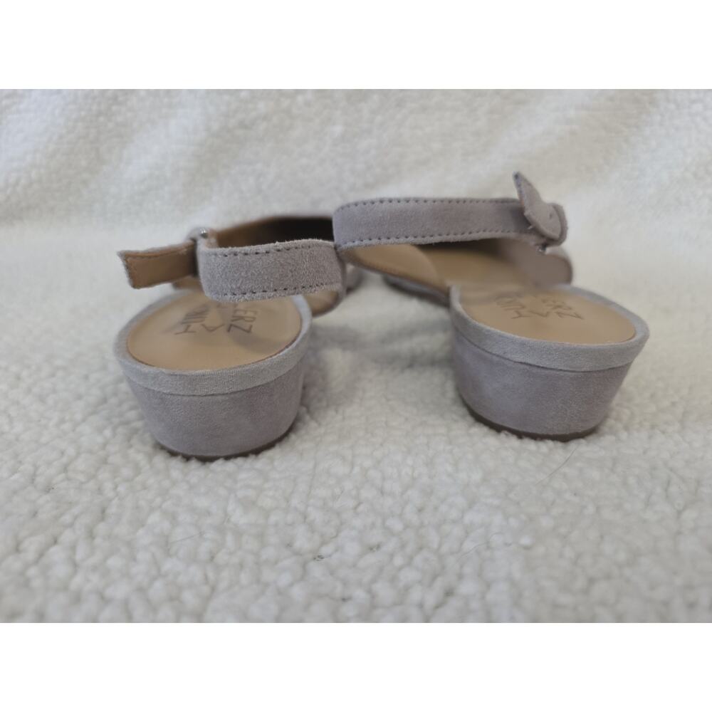 NATURALIZER Light Gray Suede Leather Pumps Women's Slingback Shoe Size 8.5M - Picture 3 of 9
